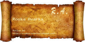 Roska Avarka névjegykártya